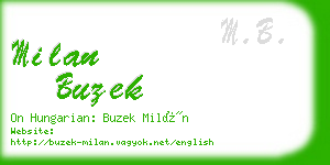 milan buzek business card